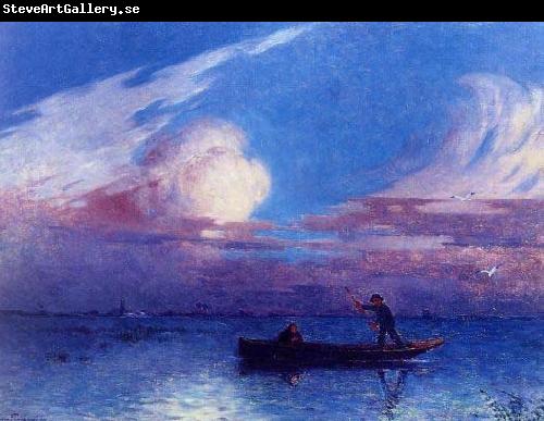 unknow artist Boating at Night in Briere